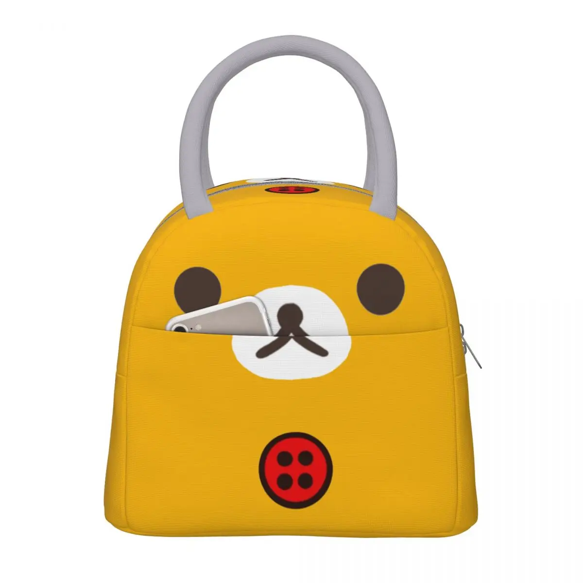 

Изолированная обеденная сумка Korilakkuma Face Merch для офиса, пищевая коробка, портативный охладитель, термическая коробка Bento