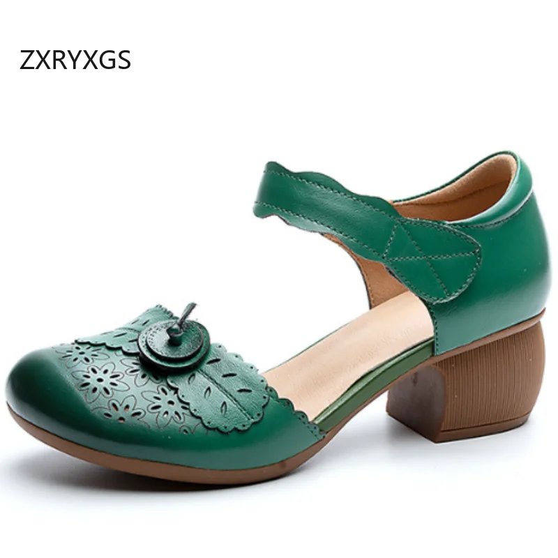 

ZXRYXGS New Fashion Summer Women Sandals 2025 Bestselling Summer Round Toe Mid Heel Sandals Elegant Comfortable Trendy Sandals