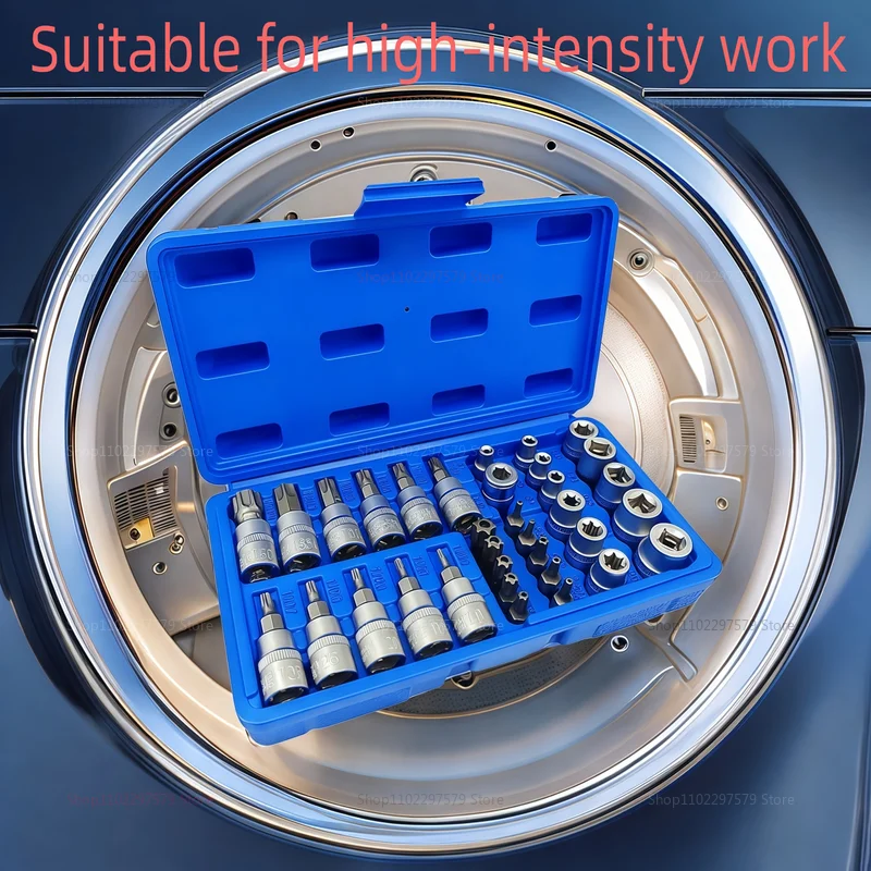 مجموعة مآخذ ومقابس توركس ستار مكونة من 34 قطعة تتضمن لقم أمان إلكترونية للذكور والإناث أداة محمولة مثالية للسيارات والمنزل