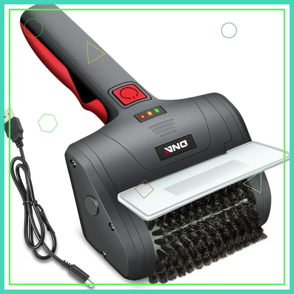 

Rechargeable Cordless Electric Grill Cleaning Brush with Type-C Charging, Red/Black, Efficient Scrub Tool