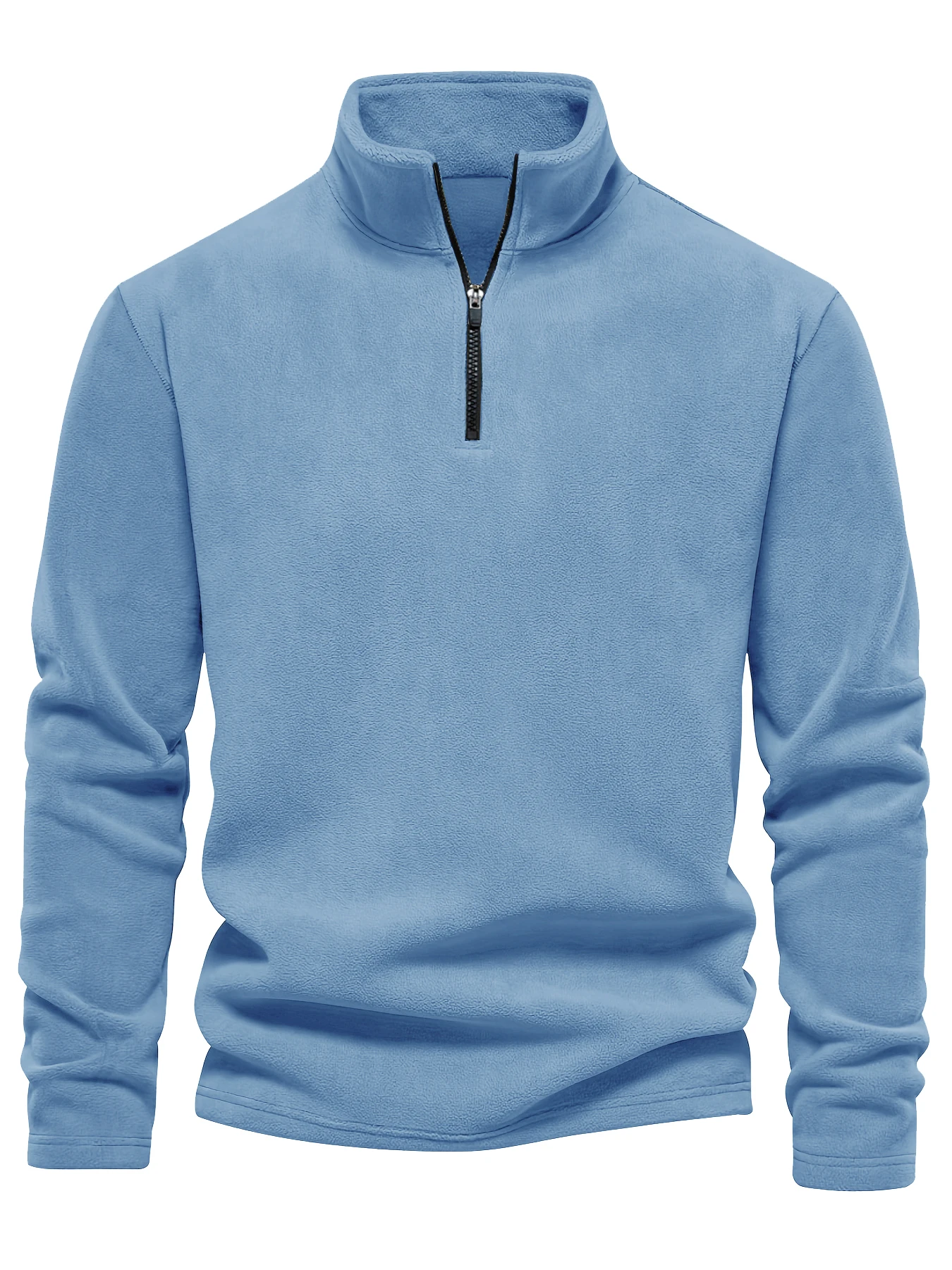 Men\'s autumn and winter new plush long-sleeved pullover zipper sweater