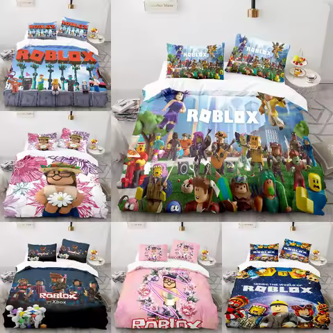 Game Roblox Anime Bedding Polyester Student Dormitory Bed Sheet Quilt Cover Cartoon Themed Home gift