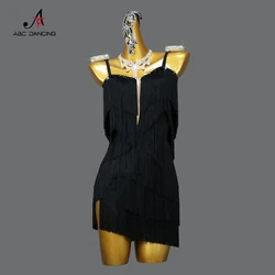 2026 Female New Black Latin Dance Dress Senior Competition Sexy Sport Party Clothes Women Short Skirt Girl Stage Samba Prom Suit