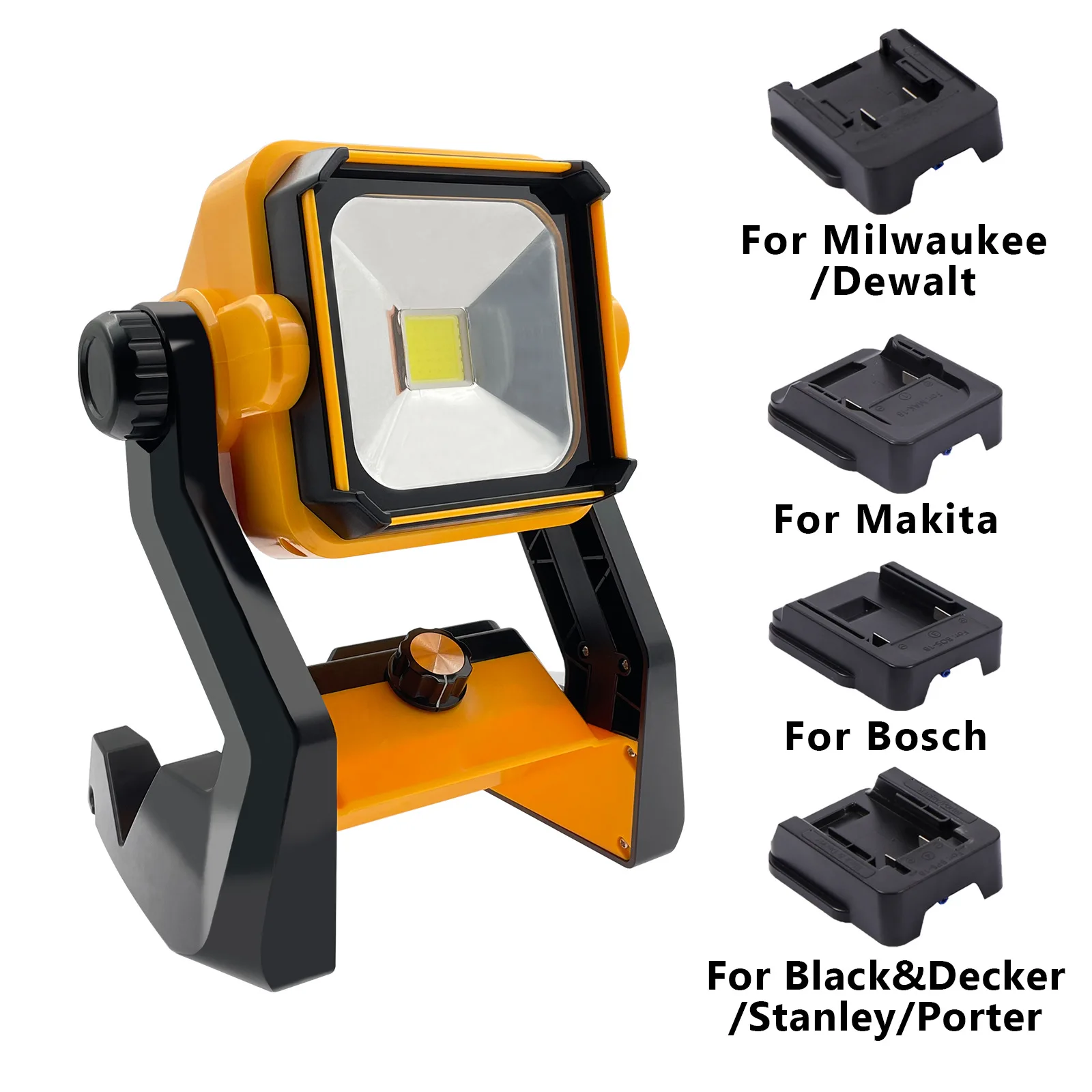 

Upgraded Dimmable LED Work Light For Makita Bosch Milwaukee Dewalt 18V 20V Li-ion Battery Outdoor Spotlight Cordless Flood Light