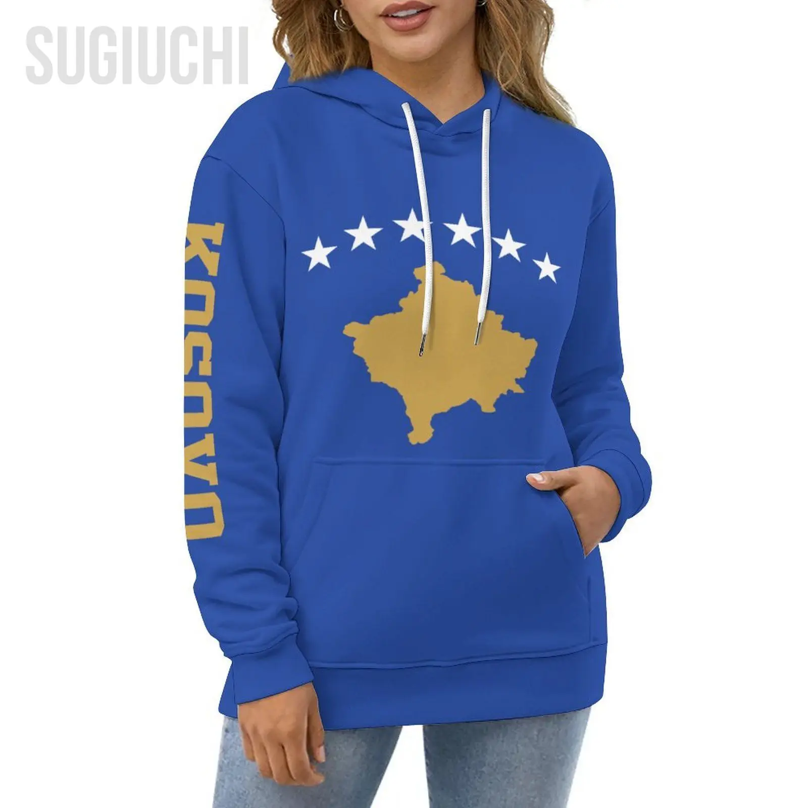 Unisex 3D Hoodie Kosovo Flag Men Women Polyester Harajuku Sweatshirt Pullover Hoodies Casual Cool