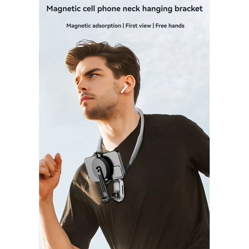 New Silicone Magnetic Neck Mount Quick Release Hold POV Perspective Bracket For Cell Phone Action Camera Live Riding