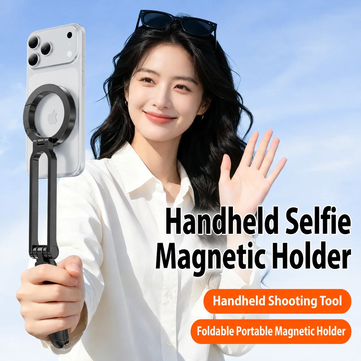 NEW MagSafe Magnetic Tripod Stand – 360° Adjustable Ultra-Light Mini Tripod with Snap Buckle Foldable Pocket Cell Phone Mount