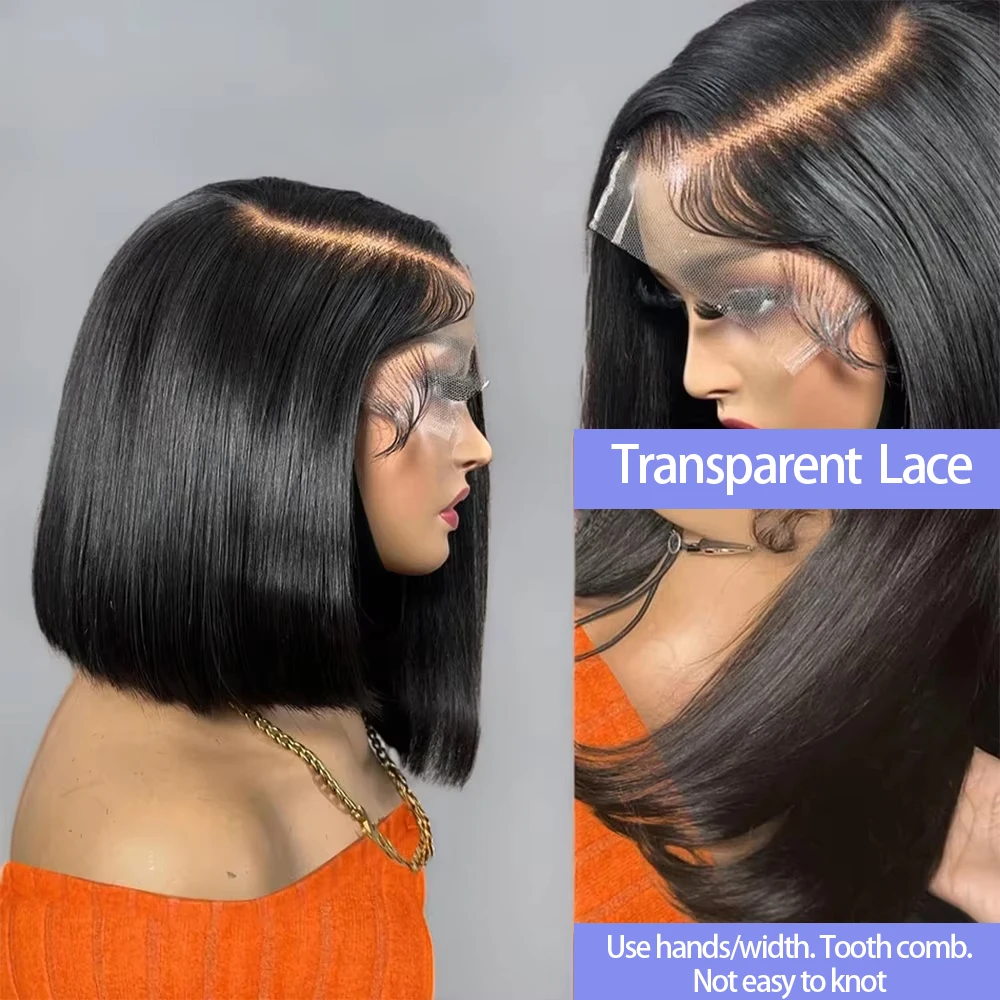 أسود العظام مستقيم قصير بوب شعر مستعار 4x4 إغلاق الدانتيل الباروكات الأمامية للنساء 13x4 الدانتيل شعر مستعار أمامي البرازيلي ريمي 100% باروكة من شعر طبيعي #4