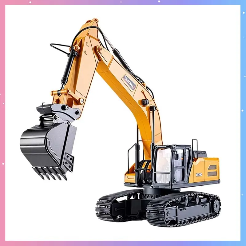 RC Toy XE1260 1/18 RC Excavator Remote Control Digger RTR 360 Degree Rotation Model Metal Bucket Light Sound Vehicle Toy Gift