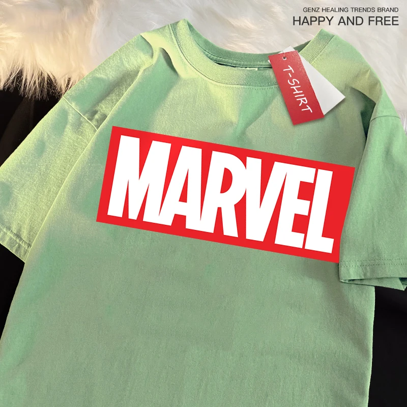 Marel Alphabet Banner Art Word And Spider Man Women T Shirt Sanio Lovely Tee Clothing Letter S-Xxxl T-Shirts Holiday Tops