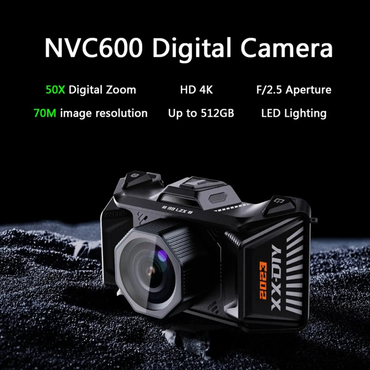 popop NVC600 4K HD Digital Camcorder Camera 16X Digital Zoom 70 MP Photography WIFI Camera 2400mAh Rechargeable Recoder Camera