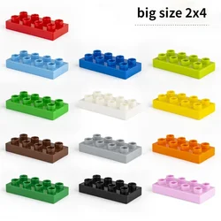 Big Size Block Thin Brick 2x4 10pcs/lot Education Building Blocks Compatible with Duplo Bricks Plastic Toys for Children