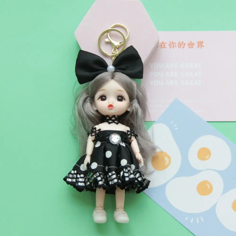 Porte-clés pendentif poupée princesse de dessin animé Kawali, poupée habillée, sac à dos suspendu, ornement en vinyle, 13 articulations mobiles, décor suspendu