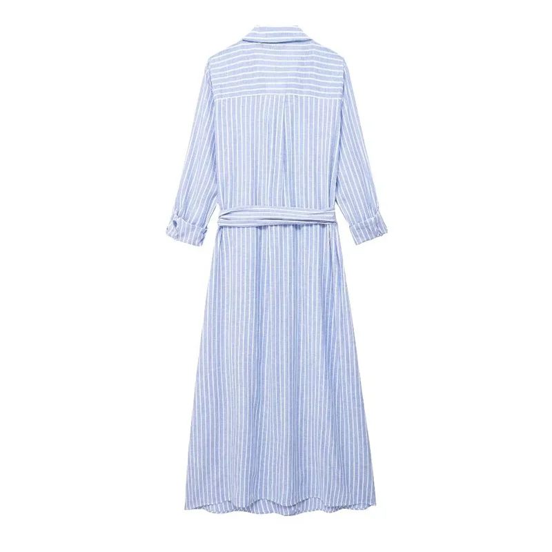 Women\'s Dresses 2024 New Fashionable Linen Shirt Style Dresses, Elegant and Chic Women\'s Long Dresses