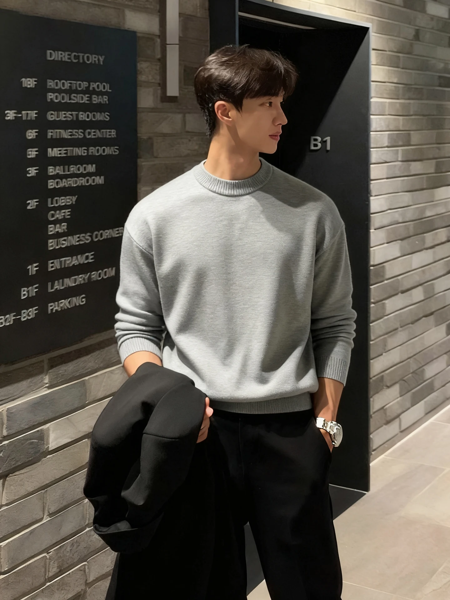 

Мужской свитер из трикотажа с круглым вырезом и легкой флисовой подкладкой, осенне-зимний, американский стиль, базовый слой, свободный крой, для комфортного ношения