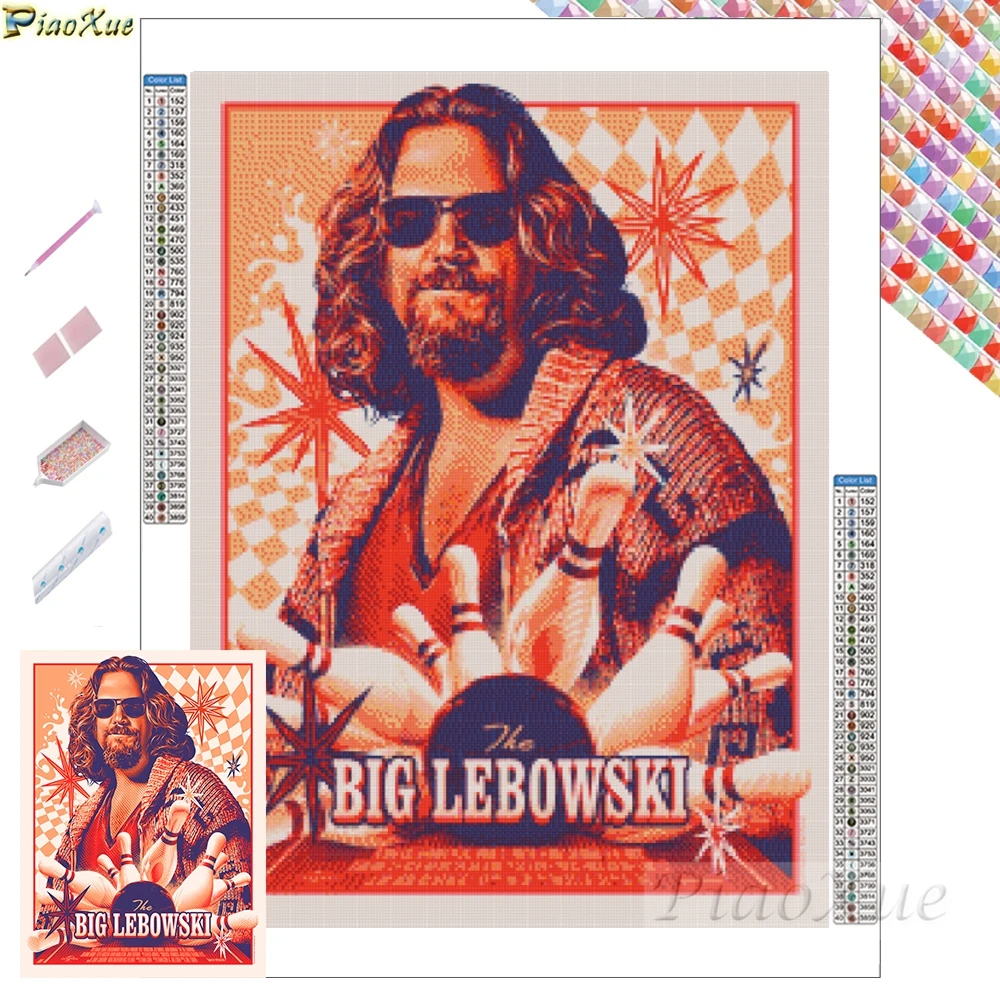 5D Classical Film Diamond Painting the Big Lebowski Mosaic Drills the Dude Poster Rhinestone Cross Stitch Kit Home Decor Craft