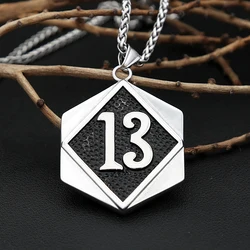 Punk Vintage Lucky Number Pendant Necklaces For Men Women 316L Stainless Steel Fashion Rock Hip Hop Jewelry Gifts Dropshipping
