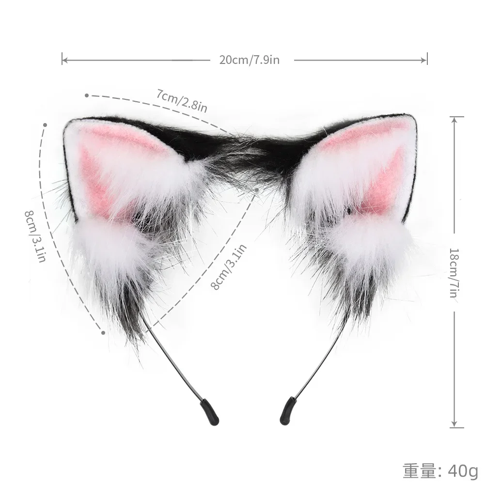 Anime peluche orecchio di gatto cos orecchio di volpe cerchio per capelli fatto a mano imitazione orecchio animale fermaglio per capelli accessori Lolita