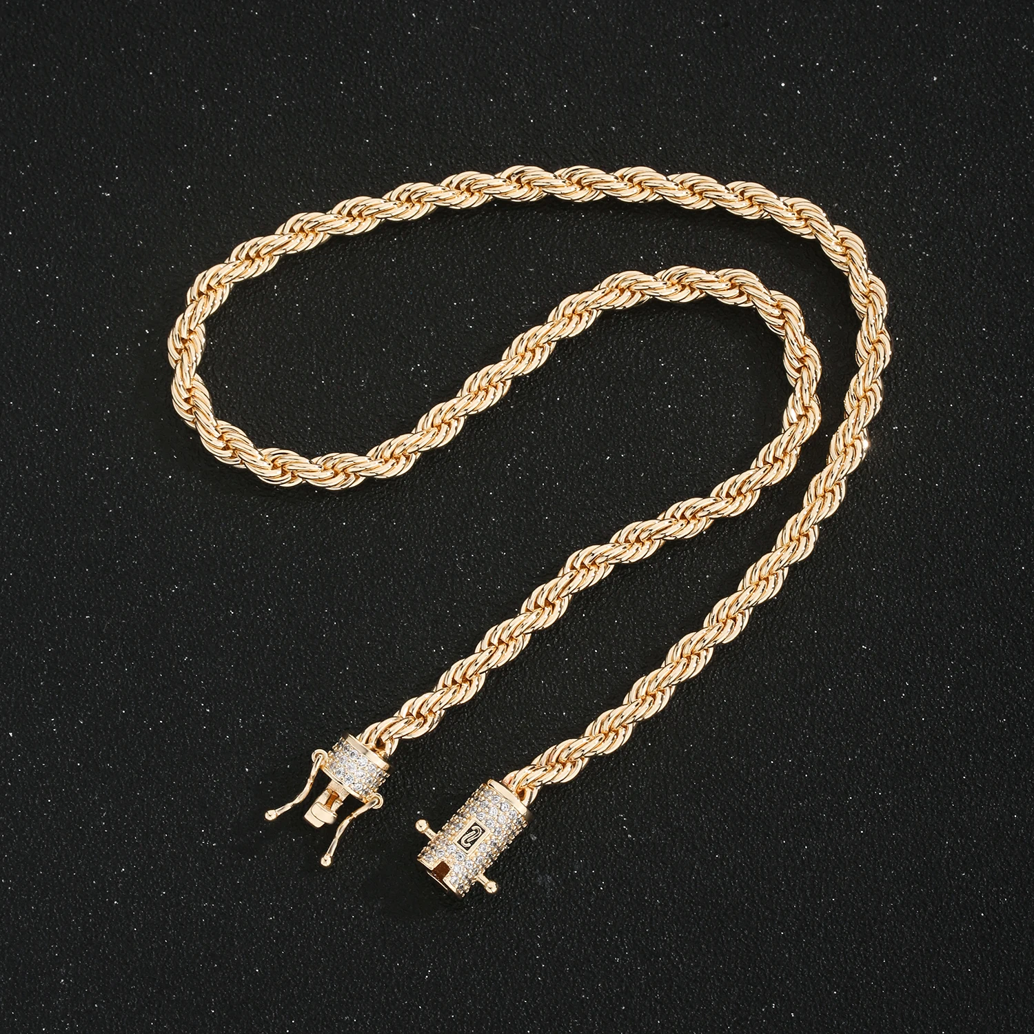 New curved chain, S-shaped clasp, two styles, gold-plated twisted simple single chain