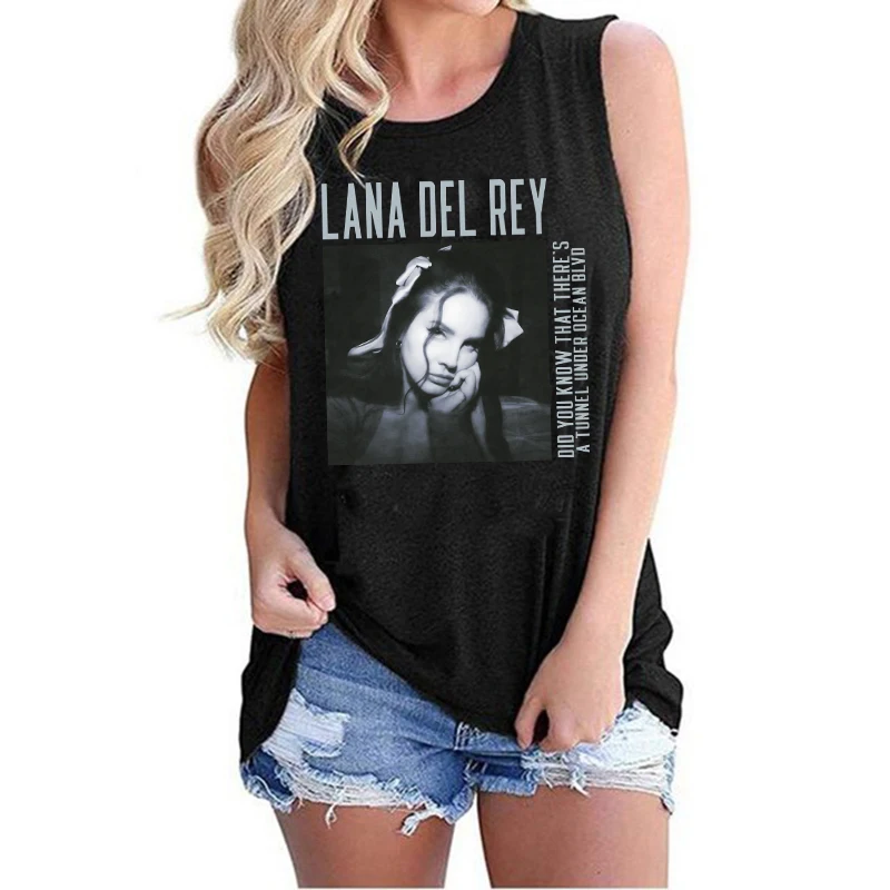 Hip Hop Vest Lana Del Rey Ldr Sailing T Shirt Tank Top  Harajuku Women Vintage T-Shirt Streetwear Female Tshirt