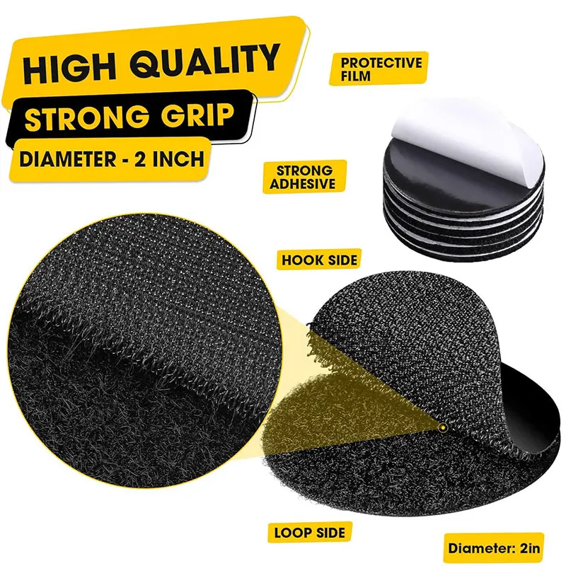 5/10/20/30Pair Double Faced Adhesive Fixing Stickers Carpet Pad Dashboard Mat Fixed Patch Floor Anti Skid Grip Hook and Loop Dot