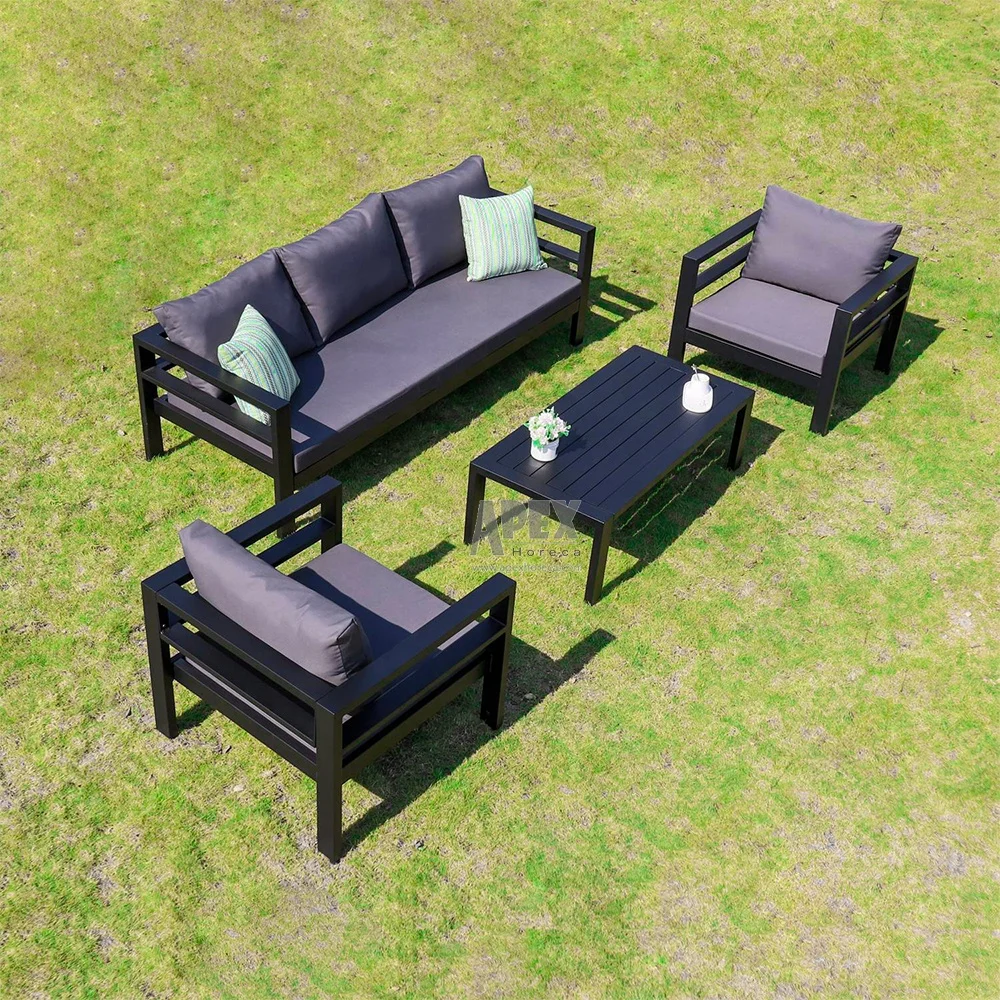 

Outdoor Modern 3 Pcs Aluminum Back Cushion for Rope Sofa Patio Furniture Set