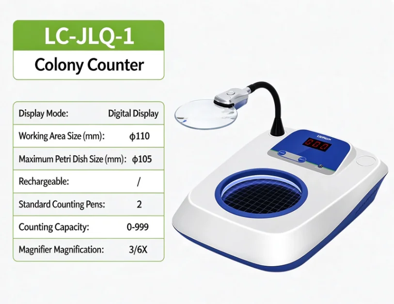 220V Laboratory Digital Display Colony Counter Bacteria Testing Equipment Bacteria Count Detector With 3/6X Magnifier
