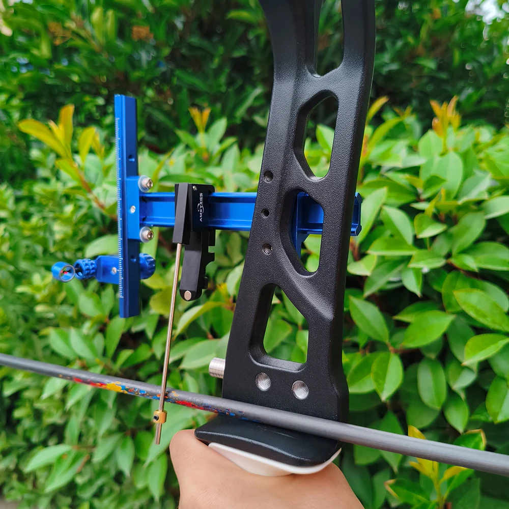 Aluminum Alloy Recurve Bow Clicker Signal Sheet Adjustable Arrow Length Magnetic Mounted for Outdoor Shooting Hunting