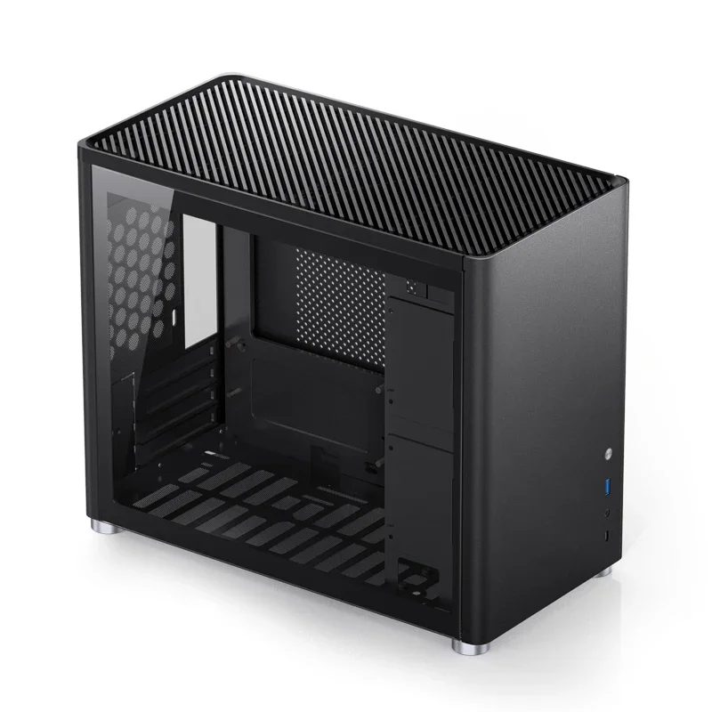 

220v Electric D30 Computer Desktop Aluminum Panel Case Glass Side Transparent MATX Mini Desktop
