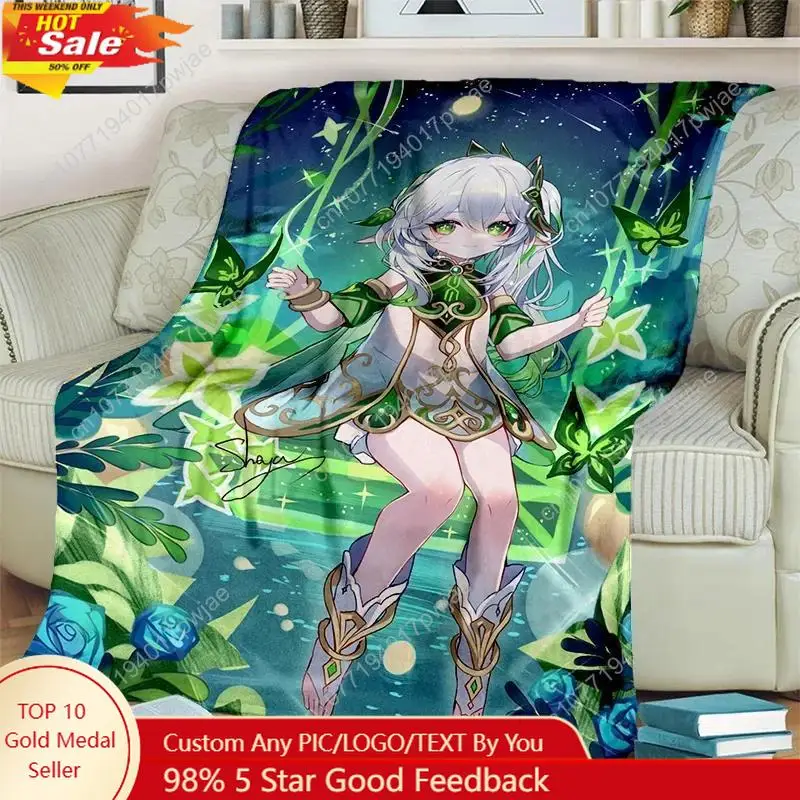 

Game Genshin Impact Gamer Cartoon Blanket,Soft Throw Blanket for Home Bedroom Bed Sofa Picnic Travel Offic Custom Blankets