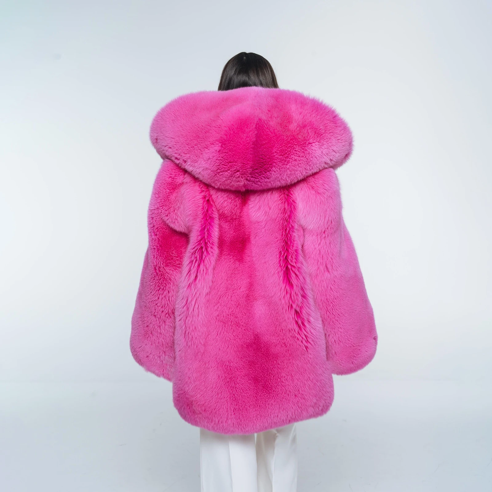 85cm Long Real Red Fox Fur Coat for Women Winter Outwear Trendy High Quality Woman Genuine Full Pelt Fox Fur Overcoat Luxury