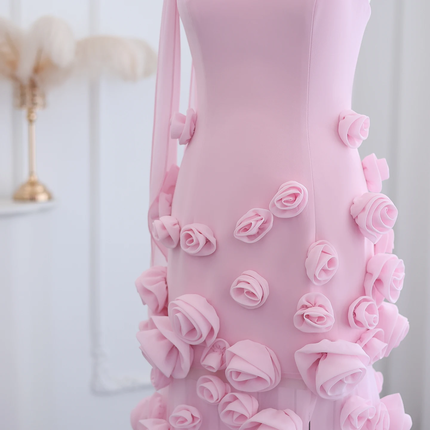 Sharon Said Dubai Elegante Burgunderrote Blumen-Abendkleider mit Langem Seitenschlitz 2026 Hochzeit Formelles Mädchen-Partykleid SS207 Maßanfertigung – Detail 11