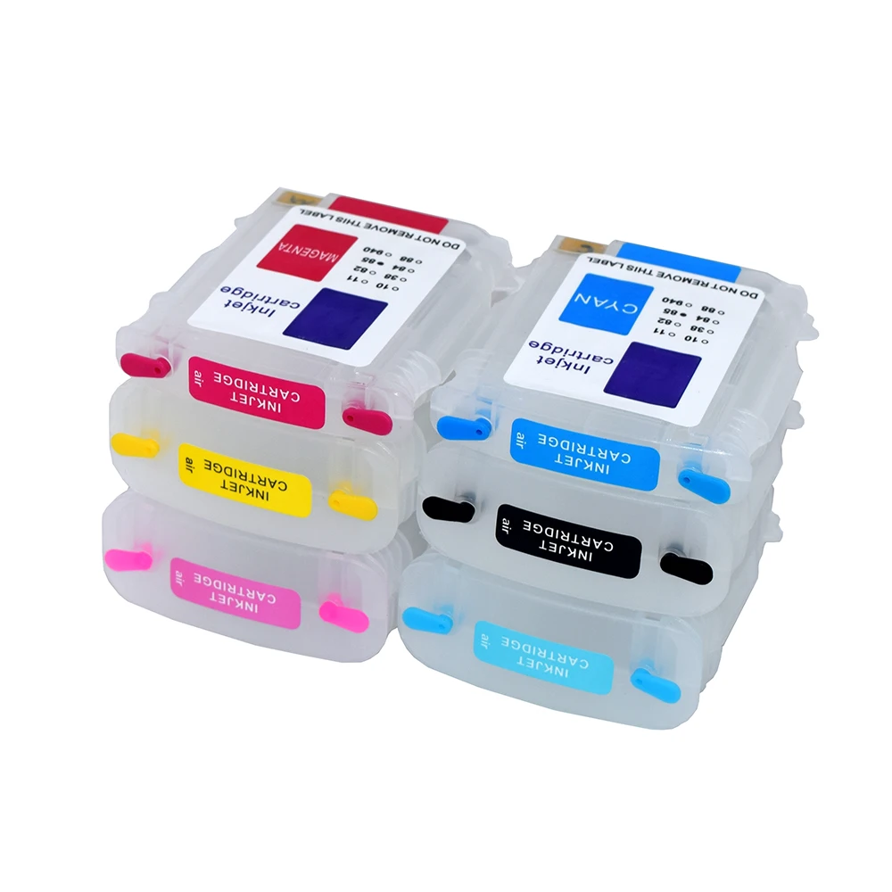 6 Color Refillable Ink Cartridges For HP 84 85 For HP Designjet 30 90 130 Printer With ARC Chips