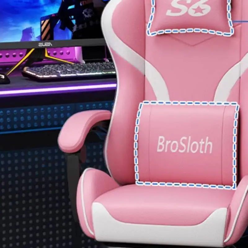 Cuscino nero Sedia da ufficio Controllo poggiatesta Ruote per il collo Comoda sedia per computer Braccio ergonomico Bureau Stoel Mobili per ufficio