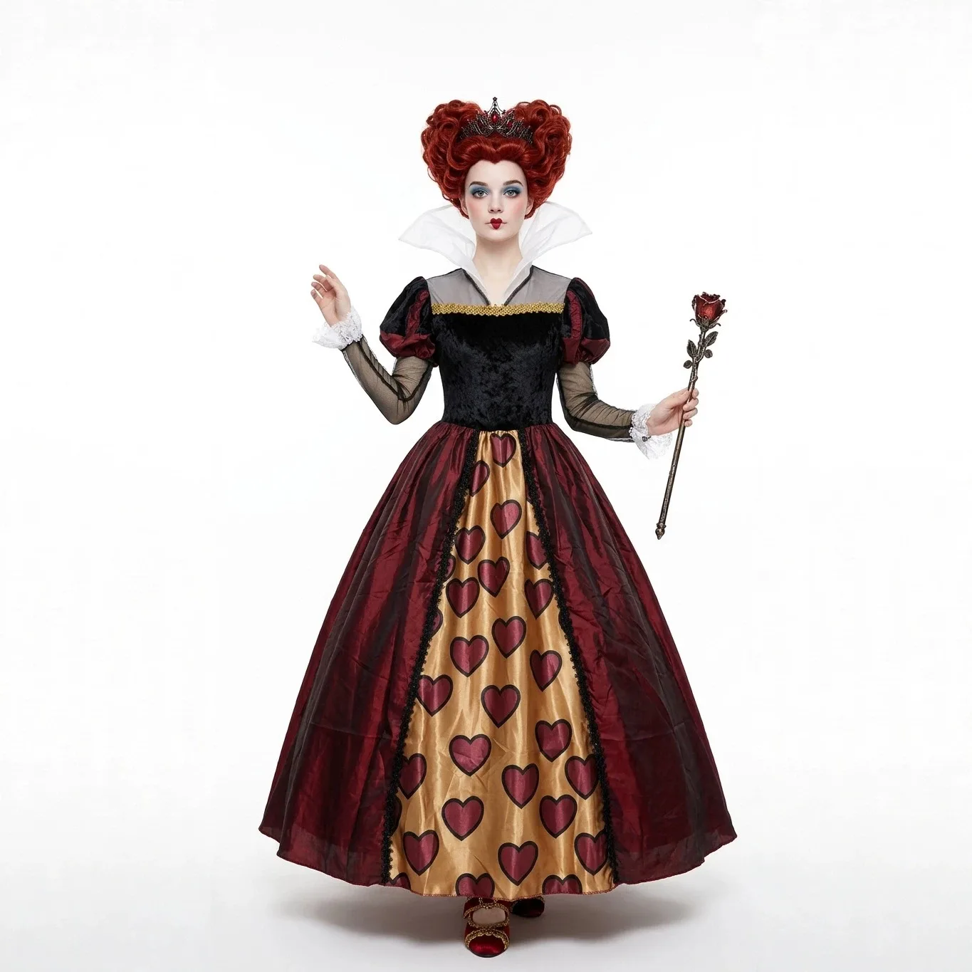 Red Queen Cosplay Performance Costume Heart Queen Stage Halloween Performance Clothes Chinese Traditional Ethnic Women's Fashion