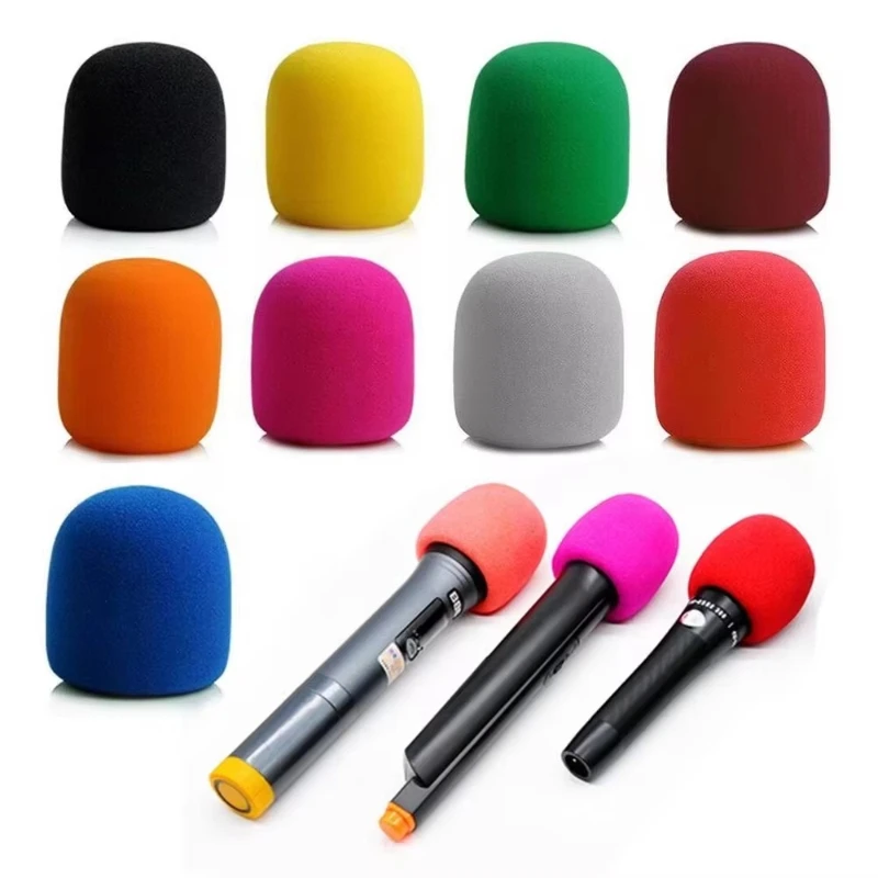 

2Pcs Microphone Windscreen Foam Cover Thick Mic Covers Foam Mic Pop Filter for Studio Interview Karaoke DJ (10 Colors)