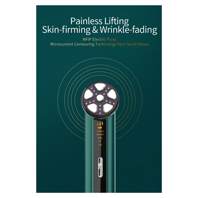 A005-Mikrostrom Gesichts Gerät Facelifting Maschine Hals Haut Straffen Massagegerät LED Licht Therapie Vibration Schönheit Werkzeug