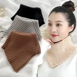 Knitted Fake Collar Scarf Women Warm Turtleneck Neck Warmer Detachable Winter Windproof Scarf