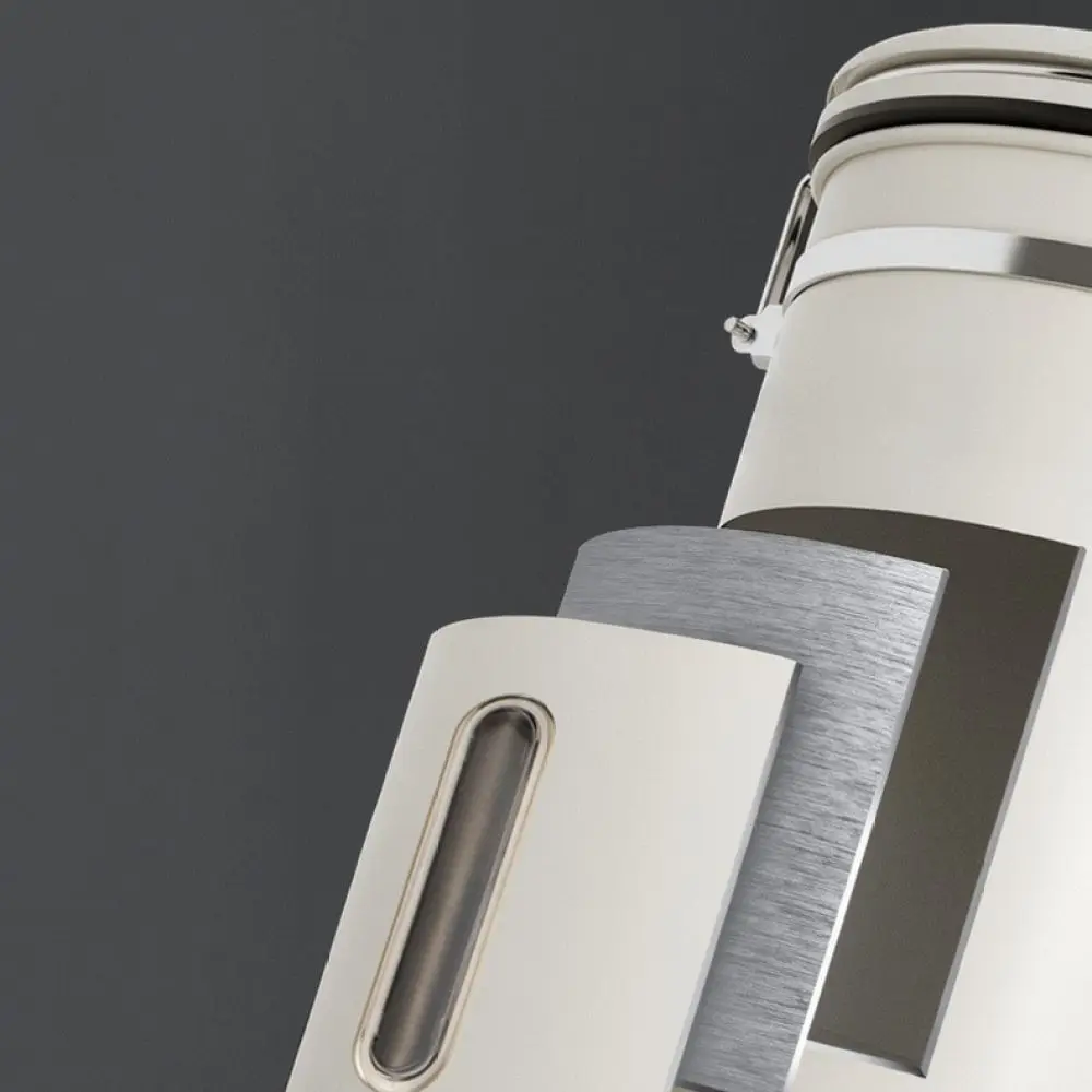 Airtight Stainless Steel Coffee Canister With CO2 Vent Valve Clear Storage Jar For Kitchen Pantry Organization Setup