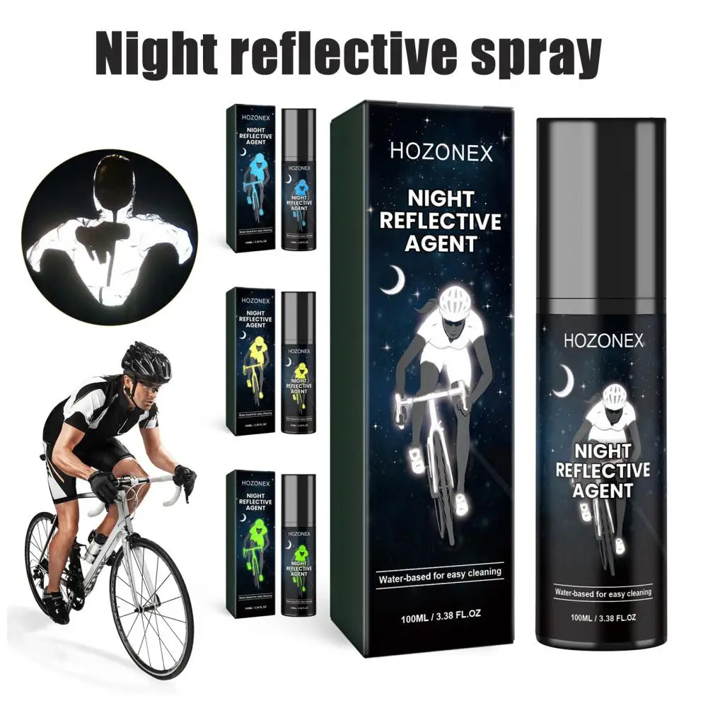 100ML Reflective Spray Agent High Visibility Night Running Cycling Bike Clothes Warning Glow-in-the-dark Fluorescent Paint