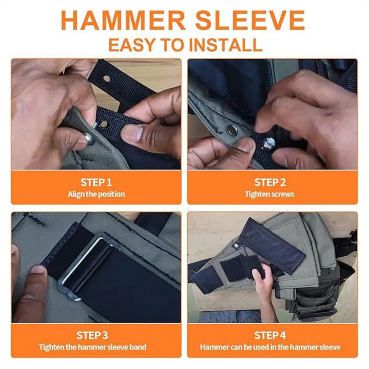 Reliable- Padded Hammer Holster Replaces back Tools Belt Holder,Hammer Sleeve back Tool Pouch Belts or Tools Belt