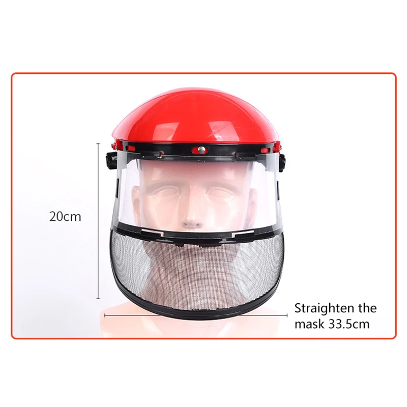 Safety Head-Mounted PVC Protective Mask Anti Splashing Grass Anti Dust Mask For Cutting Hat Avoid Face Screen Protection Mask