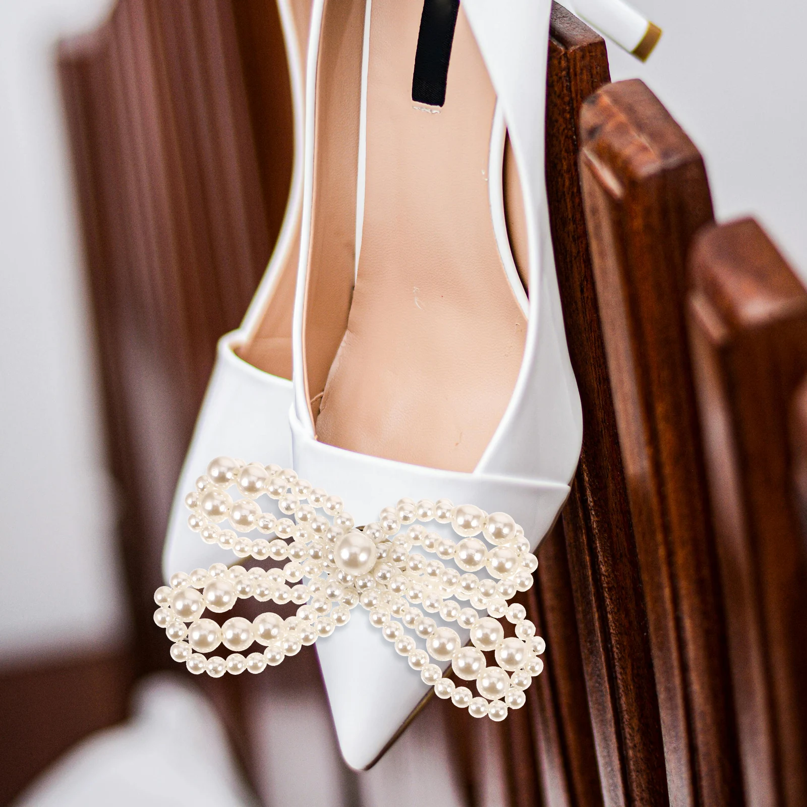 

High Heels Accessories Pearl Decorative Shoe Clips Buckles Charms for Wedding Party Proms Removable Decorations