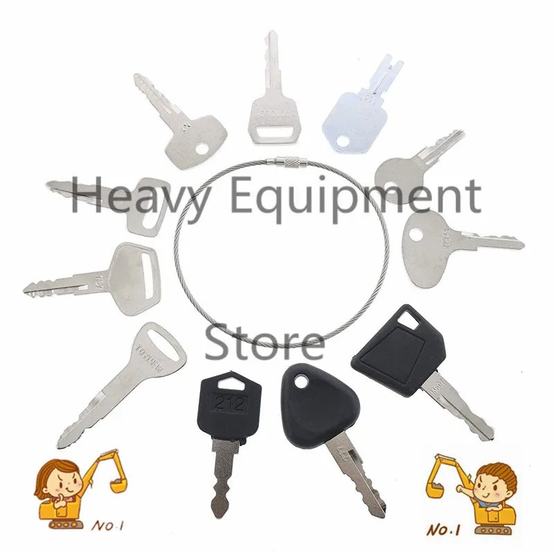 11 Keys Forklift Key Set for Yale For Cat Clark For Komatsu For Toyota For Doosan Nissan Hyster For JCB 12343 1A X7 787 p0p