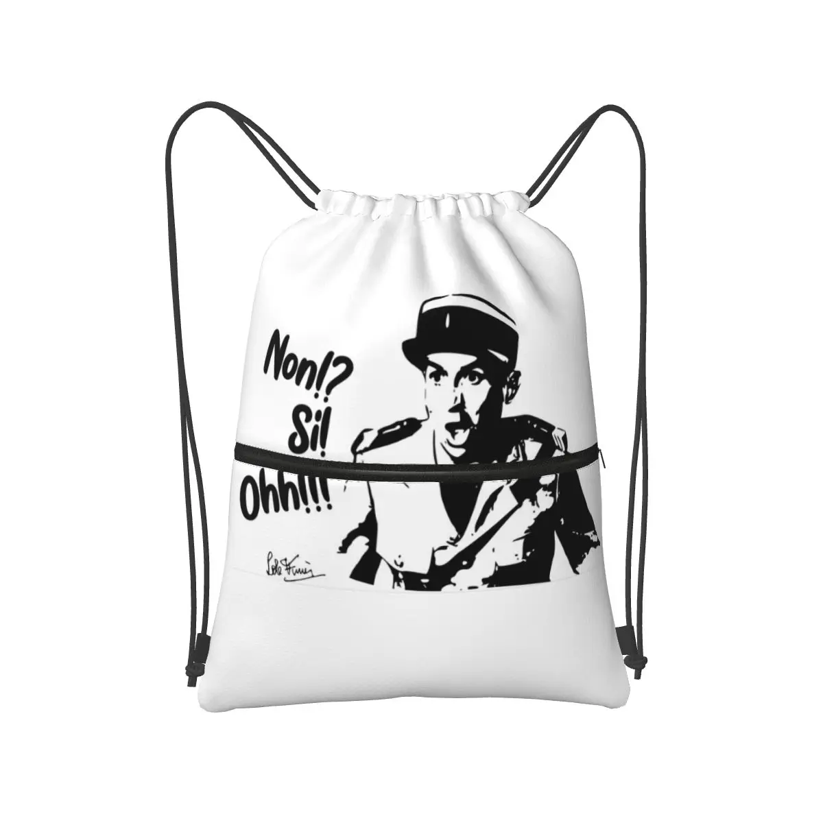 

Louis De Funes Funes Non! Si! Ohh! Backpacks Portable Drawstring Bundle Pocket Storage Bag Book Bags for Travel Students
