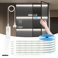 IR Proximity Sensor Double Door Switch Night Lights AC110V-220V to DC 12V EU Plug COB LED Strip for Shoe Cabinet Wine Wardrobe