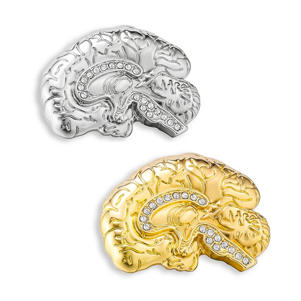 Harong Brain Brooch Badge Medical Anatomy Body Organ Brain Collection Pin for Doctor Nurse Internship Accessory Gift