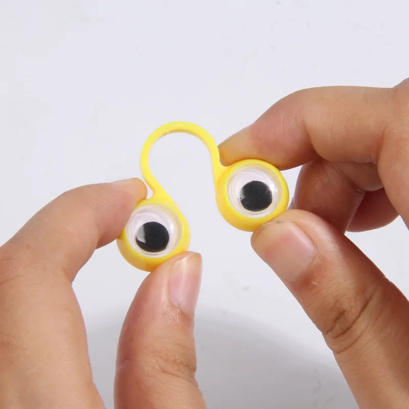 5-20pcs Finger Puppets Plastic Rings with Wiggle Eyes Kids Toys Baby Party Favors Practical Jokes Games Funny Children Gifts