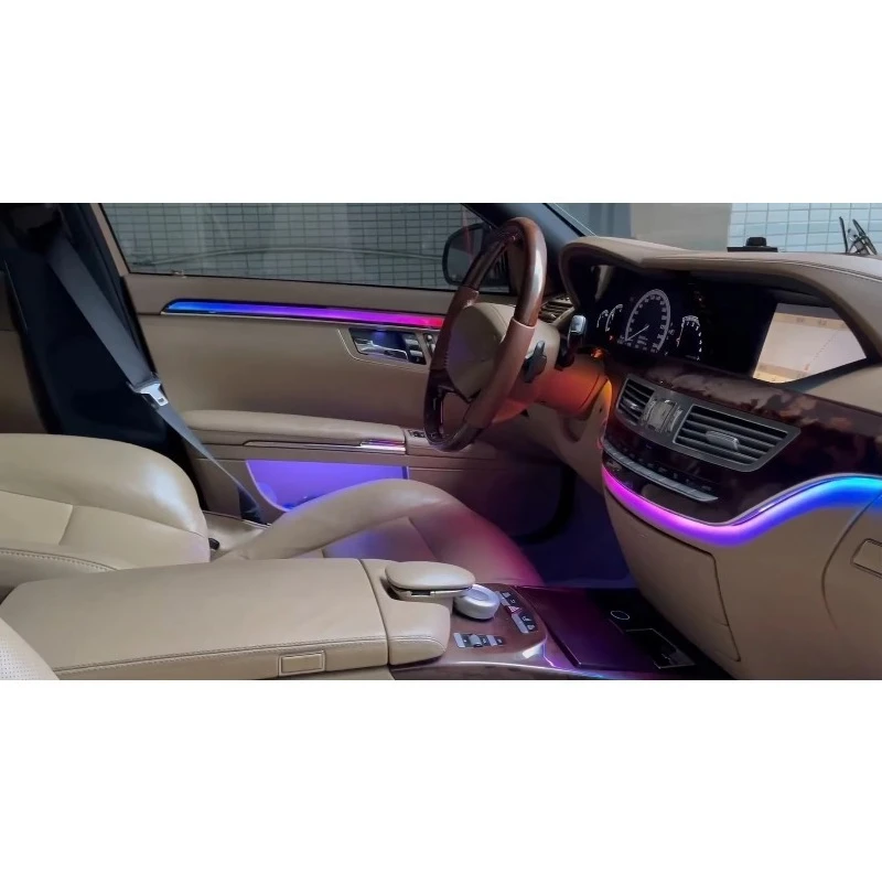 Upgrade 64 Color LED Interior Ambient Lighting for -class W221 2005-2013 Strip Accessories Decoration