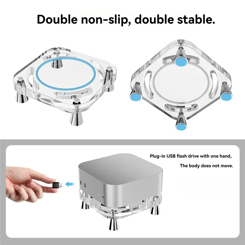 

HJ-Acrylic Stand For Mac Mini M4, Desktop Anti-Slip Base For Mac Mini4, Hollowed Avoid Overheating